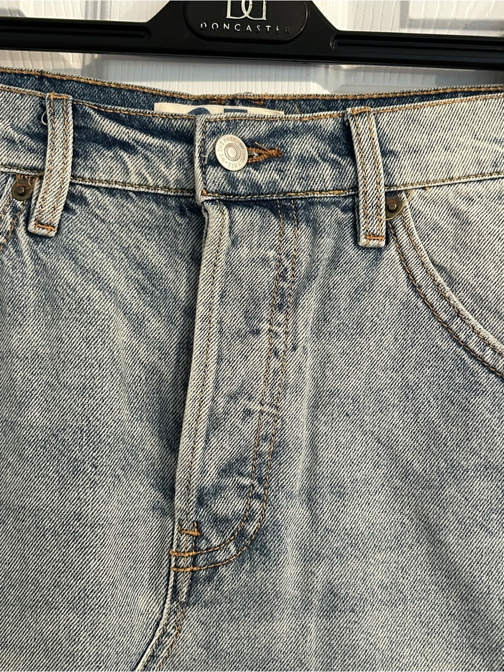 Free People Light Blue Distressed Denim Mini Skirt - Picture 4 of 8